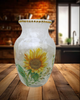 Glass VASE Decoupaged SUNFLOWERS Wedding Decor Shelf Sitter Vase Shabby Chic Victorian BoHo Decor Gift Idea - JAMsCraftCloset
