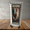 TRAY BLACK and WHITE PLAID Plastic Rectangle Decoupaged Upcycled Repurposed COUNTRY Theme WELCOME ROOSTER Wall Art Shelf Sitter KITCHEN Decor Gift - JAMsCraftCloset
