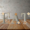 Hand Painted Fiberboard Letters Dusty Blue With Tan and Cream Floral Accents EAT Decorative Wall Art Kitchen Dining Room Decor Set of 3 Gift Idea - JAMsCraftCloset