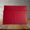 Vintage Leather Portfolio iPad Case RED 10” x 8.5” Tucked In Closure USED Shows Some Wear On Inside - JAMsCraftCloset