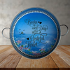 Galvanized Metal Round TRAY Farmhouse Country Shelf Sitter Wall Art BEGIN EACH DAY WITH A GRATEFUL HEART Handmade Decoupaged Gift Idea &nbsp;- JAMsCraftCloset