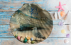 LARGE SCALLOP SEASHELL Aqua Teal LET THE SEA SET YOU FREE- BEACH COASTAL DECOR Wall Art Handmade Hand Painted DECOUPAGED Repurposed Upcycled Gift - JAMsCraftCloset
