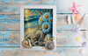 Framed Decoupage On Glass - Beach Coastal Theme - Daisies Seagrass Shells - Wall Art Handmade Home Decor {{ JAMsCraftCloset }}
