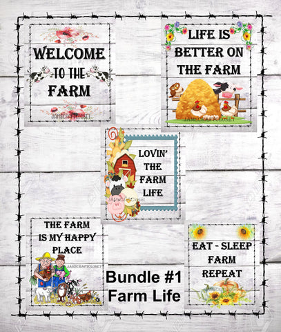 BUNDLE FARM 1 Graphic Design Downloads SVG PNG JPEG Files Sublimation Design Crafters Delight Country Decor FARM Lovers  My digital SVG, PNG and JPEG Graphic downloads for the creative crafter are graphic files for those that use the Sublimation or Waterslide techniques  - JAMsCraftCloset