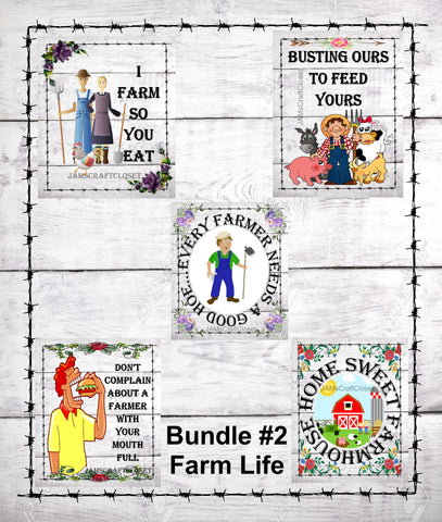 BUNDLE FARM 2 Graphic Design Downloads SVG PNG JPEG Files Sublimation Design Crafters Delight Country Decor FARM Lovers  My digital SVG, PNG and JPEG Graphic downloads for the creative crafter are graphic files for those that use the Sublimation or Waterslide techniques - JAMsCraftCloset