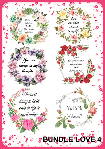BUNDLE LOVE 4 Graphic Design Downloads SVG PNG JPEG Files Sublimation Design Crafters Delight   My digital SVG, PNG and JPEG Graphic downloads for the creative crafter are graphic files for those that use the Sublimation or Waterslide techniques - JAMsCraftCloset