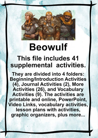 BEOWULF Teacher Supplemental Resources Lesson Plans Activities Vocabulary Student Approved - JAMsCraftCloset
