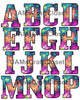 ALPHABET SET Digital Graphic Design Typography Clipart SVG-PNG Sublimation BRIGHT FLORAL Design Download Crafters Delight - JAMsCraftCloset