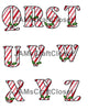 ALPHABET SET Digital Graphic Design Typography Clipart SVG-PNG Sublimation CANDY CANE HOLLY BERRY Design Download Crafters Delight - JAMsCraftCloset