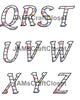 ALPHABET SET Digital Graphic Design Typography Clipart SVG-PNG Sublimation DAISY NAVY LINE Design Download Crafters Delight - JAMsCraftCloset