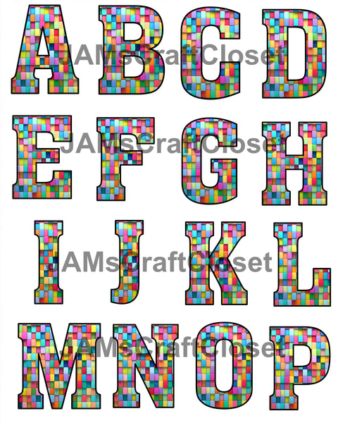 ALPHABET SET Digital Graphic Design Typography Clipart SVG-PNG Sublima ...