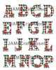 ALPHABET SET Digital Graphic Design Typography Clipart SVG-PNG Sublimation RED WHITE GREEN PLAID TRUCK Design Download Crafters Delight - JAMsCraftCloset