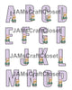 ALPHABET SET Digital Graphic Design Typography Clipart SVG-PNG Sublimation TEACUPS PURPLE CHECKERED Design Download Crafters Delight - JAMsCraftCloset