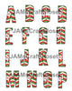 ALPHABET SET Digital Graphic Design Typography Clipart SVG-PNG Sublimation RED WHITE GREEN SANTA Design Download Crafters Delight - JAMsCraftCloset