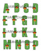 ALPHABET SET Digital Graphic Design Typography Clipart SVG-PNG Sublimation WHITE DOTS GREEN BACKGROUND BELLSS Design Download Crafters Delight - JAMsCraftCloset