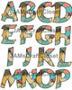 ALPHABET SET Digital Graphic Design Typography Clipart SVG-PNG Sublimation RETRO SWIRL Design Download Crafters Delight- JAMsCraftCloset