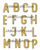 ALPHABET SET Digital Graphic Design Typography Clipart SVG-PNG Sublimation GOLD FOIL METALIC Industrial Design Download Crafters Delight - JAMsCraftCloset