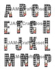 ALPHABET SET Digital Graphic Design Typography Clipart SVG-PNG Sublimation CHEF BLACK CHECKERED Design Download Crafters Delight - JAMsCraftCloset