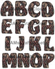 ALPHABET SET Digital Graphic Design Typography Clipart SVG-PNG Sublimation VINTAGE BROWN TAN FLORAL Design Download Crafters Delight - JAMsCraftCloset