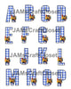 ALPHABET SET Digital Graphic Design Typography Clipart SVG-PNG Sublimation ROOSTER 2 BLUE CHECKERED Design Download Crafters Delight - JAMsCraftCloset