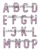 ALPHABET SET Digital Graphic Design Typography Clipart SVG-PNG Sublimation DUSTY ROSE LAVENDER METALIC Industrial Design Download Crafters Delight - JAMsCraftCloset