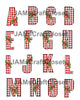 ALPHABET SET Digital Graphic Design Typography Clipart SVG-PNG Sublimation RED CHECKERED CANDYCANE Design Download Crafters Delight - JAMsCraftCloset