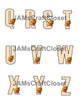 ALPHABET SET Digital Graphic Design Typography Clipart SVG-PNG Sublimation FLOWERS PUMPKINS ORANGE CHECKERED Design Download Crafters Delight - JAMsCraftCloset