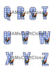 ALPHABET SET Digital Graphic Design Typography Clipart SVG-PNG Sublimation ROOSTER 1 BLUE CHECKERED Design Download Crafters Delight - JAMsCraftCloset