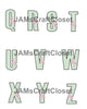 ALPHABET SET Digital Graphic Design Typography Clipart SVG-PNG Sublimation FLAMINGO GREEN CHECKERED Design Download Crafters Delight - JAMsCraftCloset