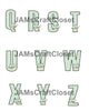 ALPHABET SET Digital Graphic Design Typography Clipart SVG-PNG Sublimation BLUE BIRDS GREEN CHECKERED Design Download Crafters Delight - JAMsCraftCloset