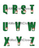 ALPHABET SET Digital Graphic Design Typography Clipart SVG-PNG Sublimation GREEN RED BACKGROUND SANTA FACE Design Download Crafters Delight - JAMsCraftCloset