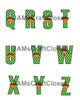 ALPHABET SET Digital Graphic Design Typography Clipart SVG-PNG Sublimation WHITE DOTS GREEN BACKGROUND BELLSS Design Download Crafters Delight - JAMsCraftCloset