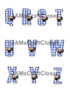 ALPHABET SET Digital Graphic Design Typography Clipart SVG-PNG Sublimation ROOSTER 3 BLUE CHECKERED Design Download Crafters Delight - JAMsCraftCloset