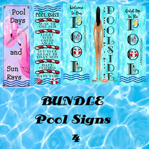 BUNDLE POOL SIGNS 4 Graphic Design Downloads SVG PNG JPEG Files Sublimation Design Crafters Delight  My digital SVG, PNG and JPEG Graphic downloads for the creative crafter are graphic files for those that use the Sublimation or Waterslide techniques - JAMsCraftCloset