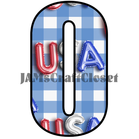 NUMBER SETS Digital Graphic Design Typography Clipart SVG-PNG Sublimation LIGHT BLUE GINGHAM USA Patriotic Design Download Crafters Delight - JAMsCraftCloset