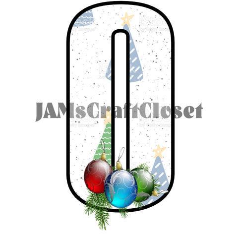 NUMBER SETS Digital Graphic Design Typography Clipart SVG-PNG Sublimation GREEN BLUE CHRISTMAS TREES WITH BULBS PINE Holiday Christmas Design Download Crafters Delight - JAMsCraftCloset