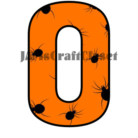 NUMBER SETS Digital Graphic Design Typography Clipart SVG-PNG Sublimation SPIDERS ORANGE BACKGROUND Holiday Halloween Design Download Crafters Delight - JAMsCraftCloset