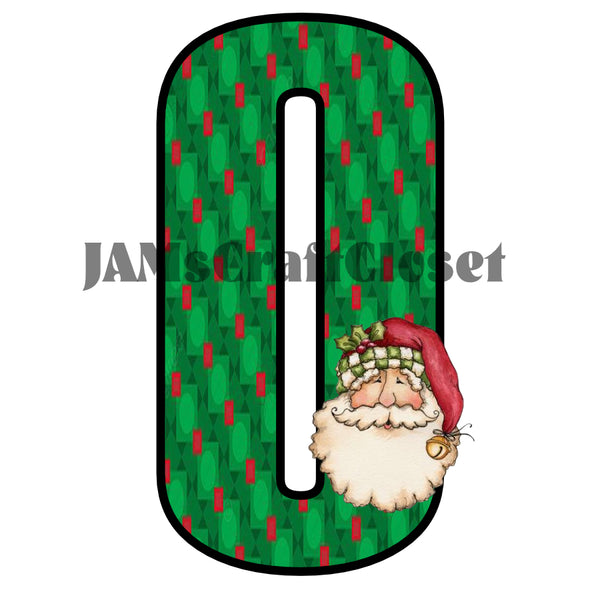 NUMBER SETS Digital Graphic Design Typography Clipart SVG-PNG Sublimation GREEN RED BACKGROUND SANTA FACE Holiday Christmas Design Download Crafters Delight {{ JAMsCraftCloset }}