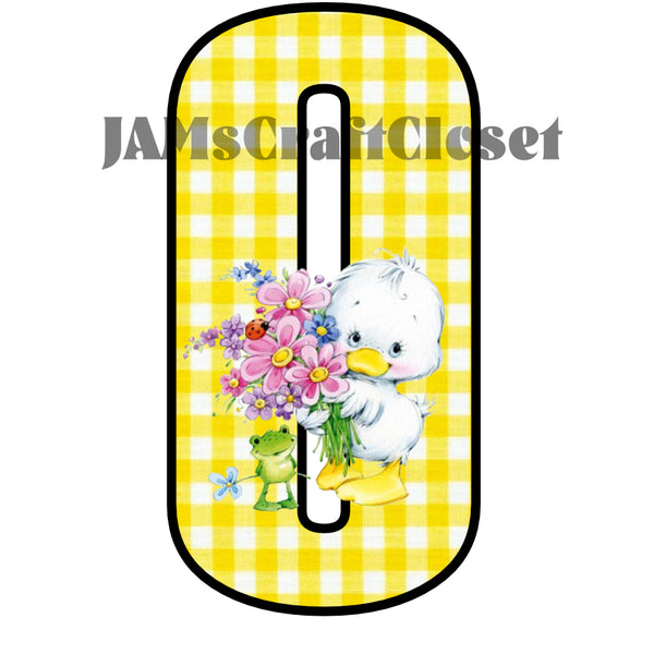 NUMBER SETS Digital Graphic Design Typography Clipart SVG-PNG Sublimation DUCK FLOWERS YELLOW CHECKERED Design Download Crafters Delight - JAMsCraftCloset
