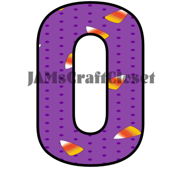 NUMBER SETS Digital Graphic Design Typography Clipart SVG-PNG Sublimation CANDY CORN PURPLE BACKGROUND Holiday Halloween Design Download Crafters Delight - JAMsCraftCloset