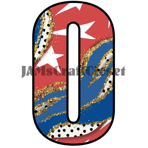 NUMBER SETS Digital Graphic Design Typography Clipart SVG-PNG Sublimation RED WHIT BLUE BLING Patriotic Design Download Crafters Delight - JAMsCraftCloset