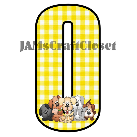 NUMBER SETS Digital Graphic Design Typography Clipart SVG-PNG Sublimation PUPPIES YELLOW CHECKERED Design Download Crafters Delight - JAMsCraftCloset