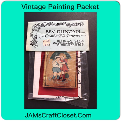Vintage DIY Painting Packet #13 Boy and Girl Under Umbrella JAMsCraftCloset