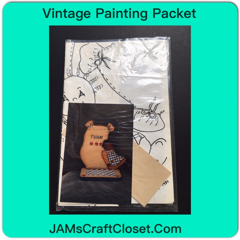 Vintage DIY Painting Packet #14 Pickaninny and Flower Bag JAMsCraftCloset