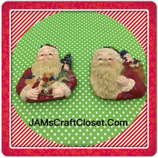 Santa Claus Magnets Vintage Christmas Holiday Decoration Kitchen Decor SET OF 2 JAMsCraftCloset