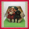 Six Sided Christmas Box Boy and Girl on Swing Vintage Christmas Decor Holiday Decor Collectible JAMsCraftCloset