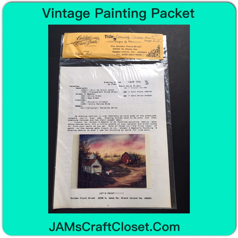 Vintage DIY Painting Packet #17 Another House and Red Barn With Clothes on the Line JAMsCraftCloset