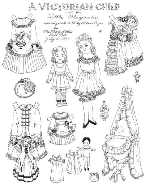 FREE Coloring Pages Paper Doll Patterns Style 18