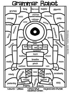 FREE Coloring Pages Reading and Language Arts Style 18