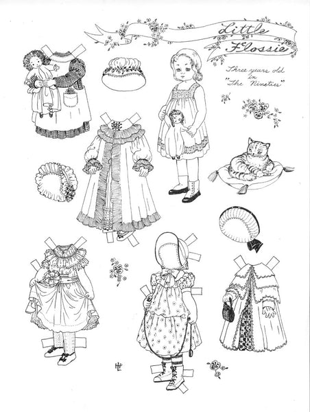 FREE Coloring Pages Paper Doll Patterns Style 19